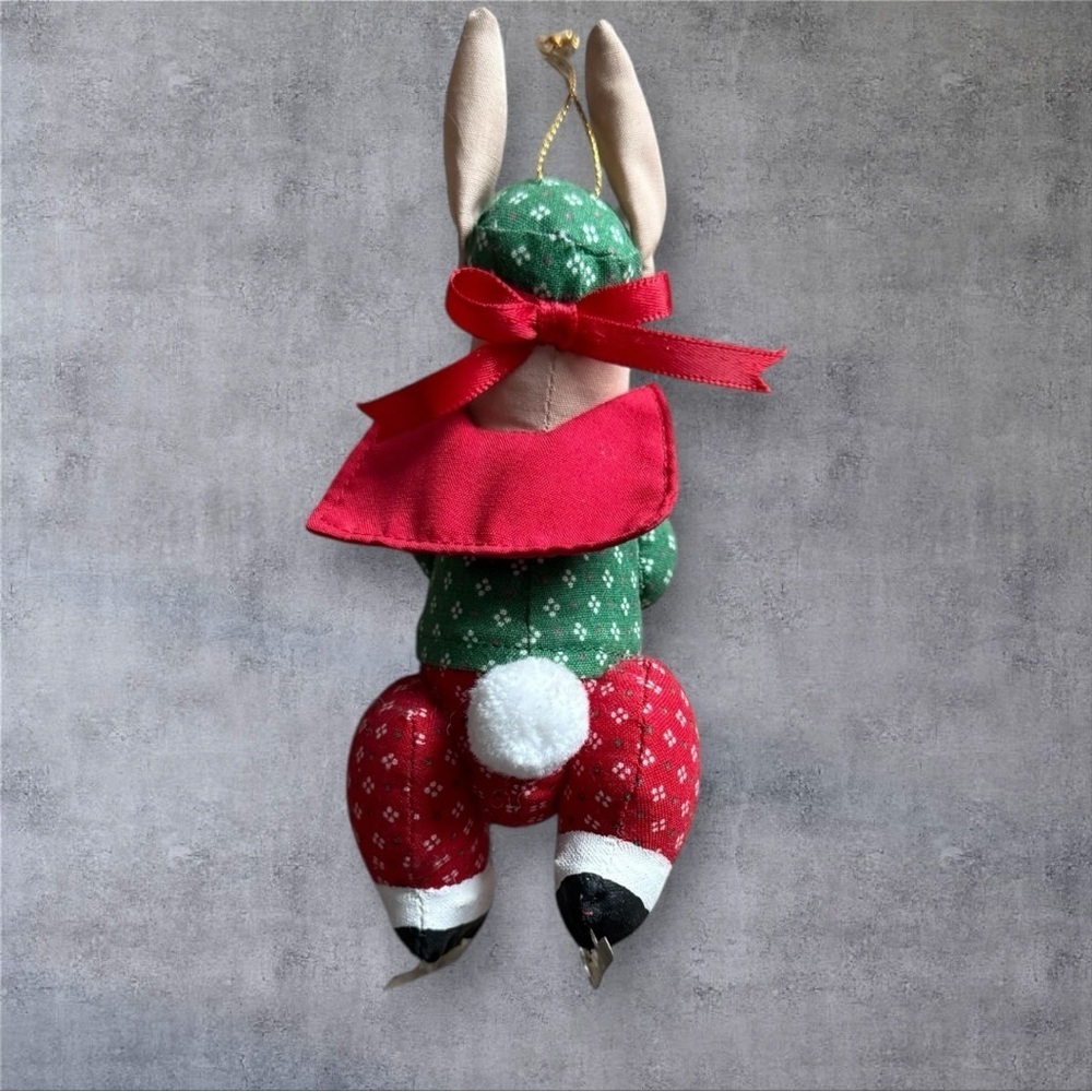 Vintage Fabric Ice Skate Rabbit Ornament - House of Hatten - Made in Philippines - Picture 5 of 7